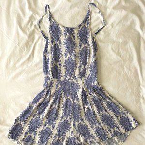 Beautiful flowy blue and white romper in size M